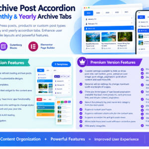 Monthly/Yearly Accordion Archive & Post Filter, Grid Blocks